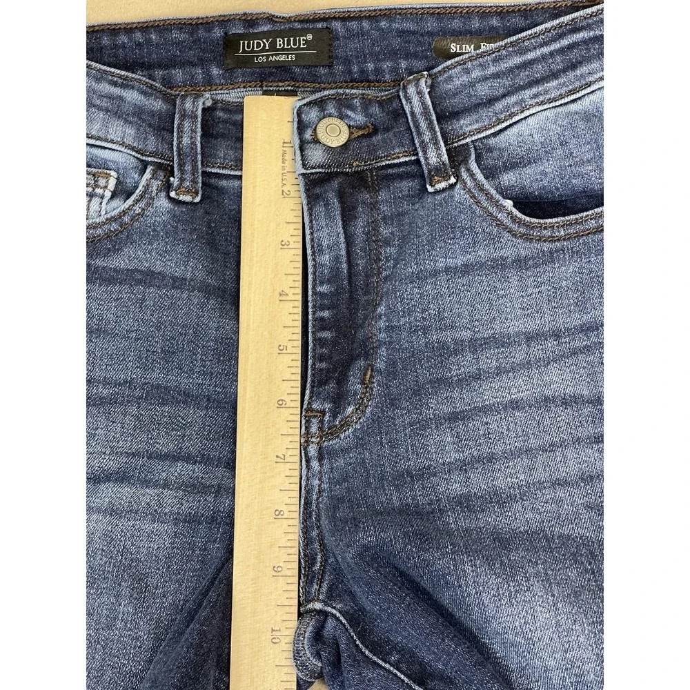 Judy‎ Blue Jeans Womens 5/27 Blue Slim Fit Mid Rise Stretch Tapered Denim